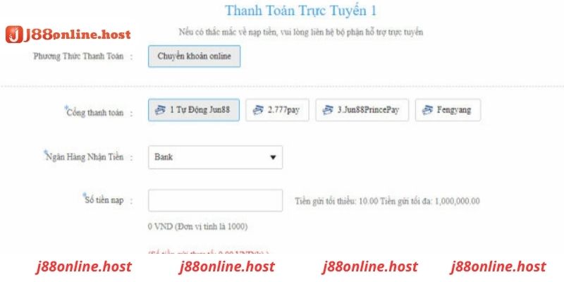 Hướng dẫn chi tiết nạp tiền J88 chuẩn xác 